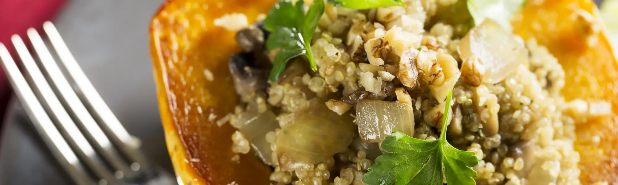 Lentil- and Mushroom-Stuffed Acorn Squash